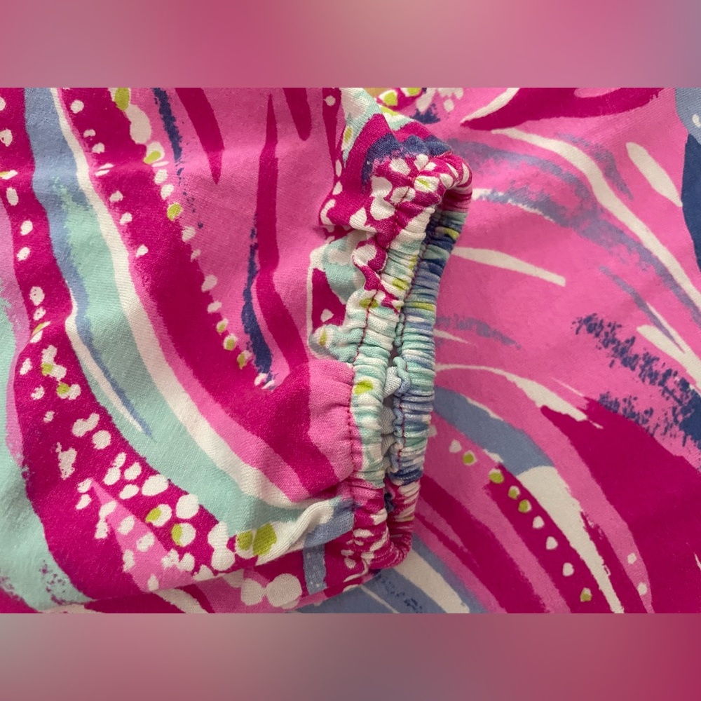 Lilly Pulitzer Gianna Tunic Pink and Blue Aqua Blouse - Picture 5 of 7